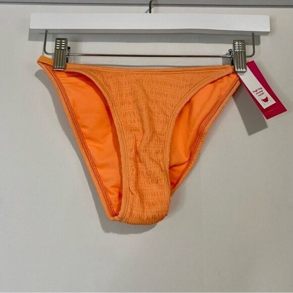 Xhilaration Women’s High Leg Scoop Waist Bikini Bottom Orange NWT Swimsuit Beach - Picture 1 of 8